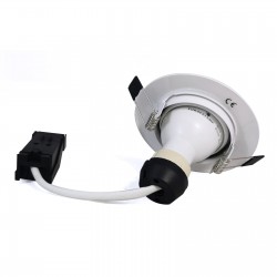 5 Spot encastrable orientable BLANC avec GU10 LED de 6W Dimmable Blanc Chaud 3000K