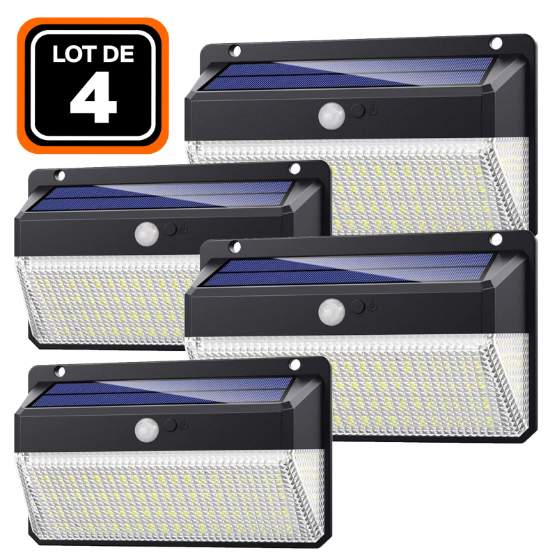 LOT de 2 PROJECTEUR SOLAIRE DÉTECTEUR DE MOUVEMENT 228 PCS LED