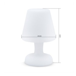 Lampe de table LED Multicolore 26cm, luminaire extérieur résistant à l'eau, recharge solaire