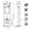 Pack Complet WC Suspendu Bati Autoportant + Cuvette + Plaque Chromé modele CHRONO  