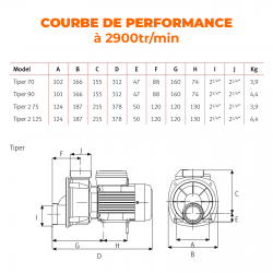 TIPER 90M ESPA POMPE SPA OU PETITE PISCINE