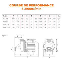 TIPER 125M ESPA POMPE SPA OU PETITE PISCINE