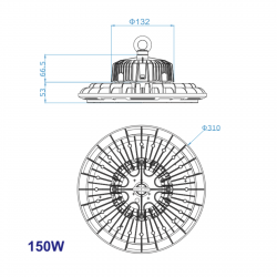 Tazón de fuente industrial LED 100W blanco frío 6000 k