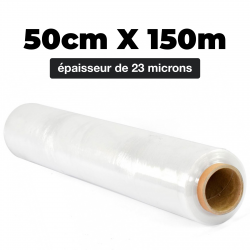 FILM ÉTIRABLE TRANSPARENT 50cmx150m et épaisseur de 23 microns µ