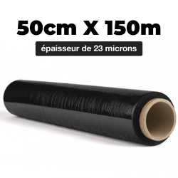 FILM ÉTIRABLE NOIR OPAQUE 50cmx150m et épaisseur de 23 microns µ