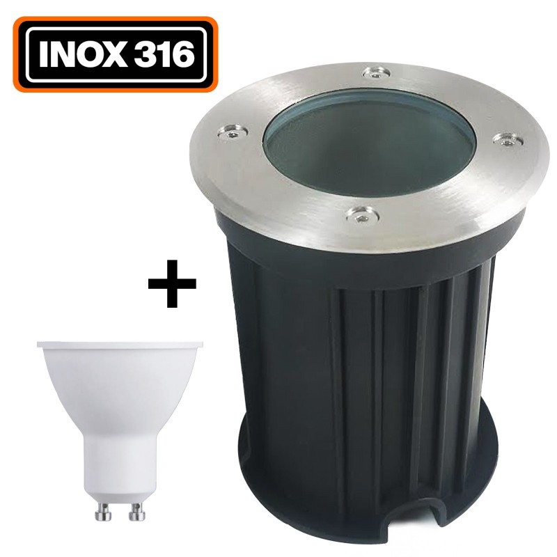 Piso de diapositiva al aire libre LED 3W IP65 80 Ø100 - punto de iluminación del color: cálido blanco 3000 K 