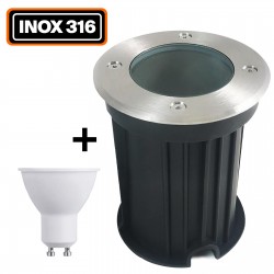 Diapositive all'aperto terra LED 3W IP65 80 Ø100 - punto di illuminazione di colore: caldo bianco 3000K 