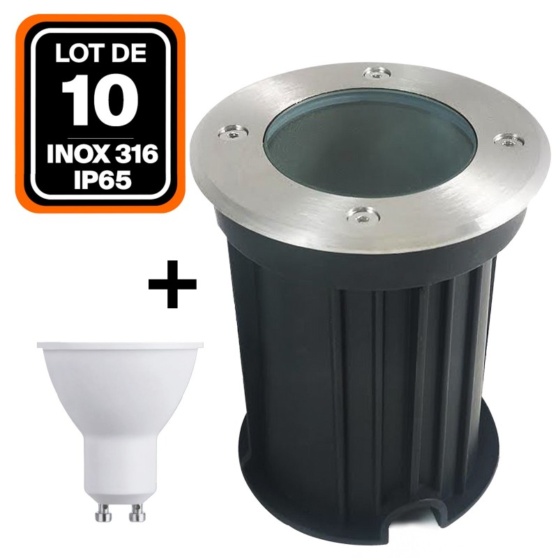 Piso de diapositiva al aire libre LED 3W IP65 80 Ø100 - punto de iluminación del color: cálido blanco 3000 K 