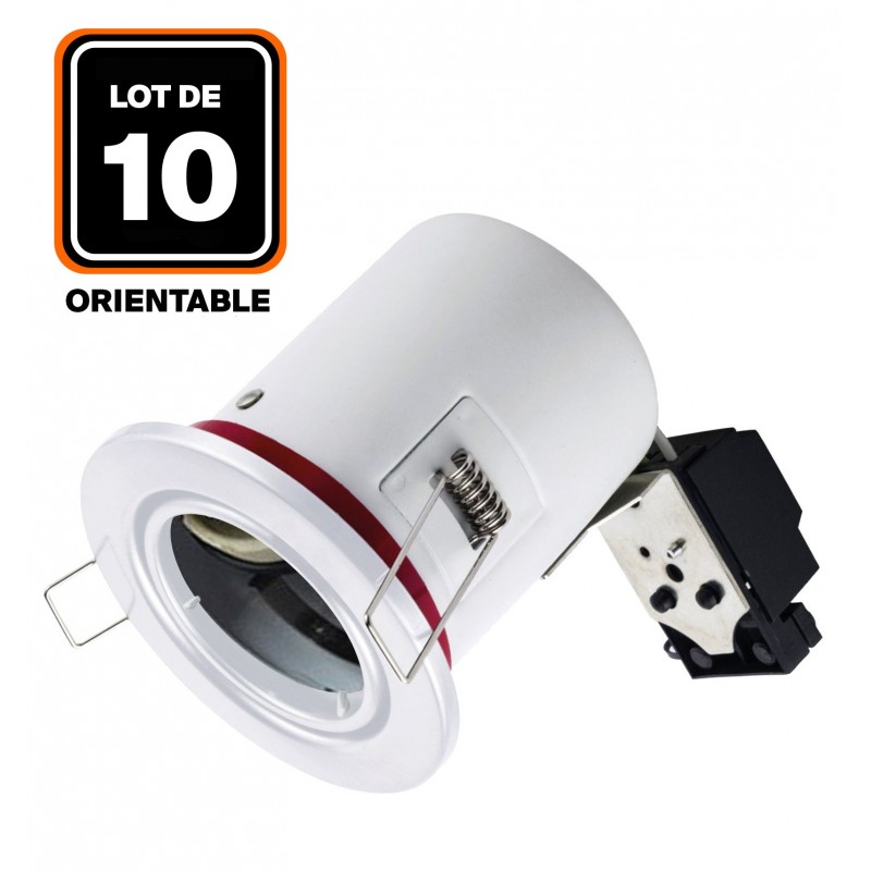 Support Spot Orientable BBC Blanc avec Douille GU10