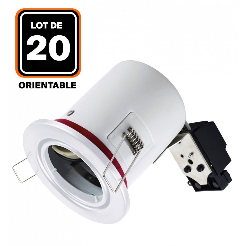 Support Spot Orientable BBC Blanc avec Douille GU10