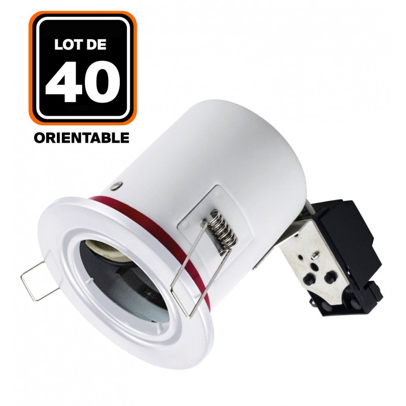 Support Spot Orientable BBC Blanc avec Douille GU10