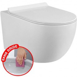 Pack Complet WC Suspendu Bati Autoportant + Cuvette + Plaque Chromé modele CHRONO  