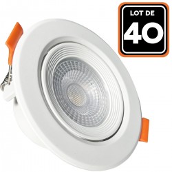 Lot de 40 Spot LED Encastrable Rond 5W - Blanc Chaud 3000K