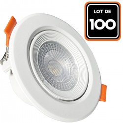 Lot de 100 Spot LED Encastrable Rond 5W - Blanc Chaud 3000K