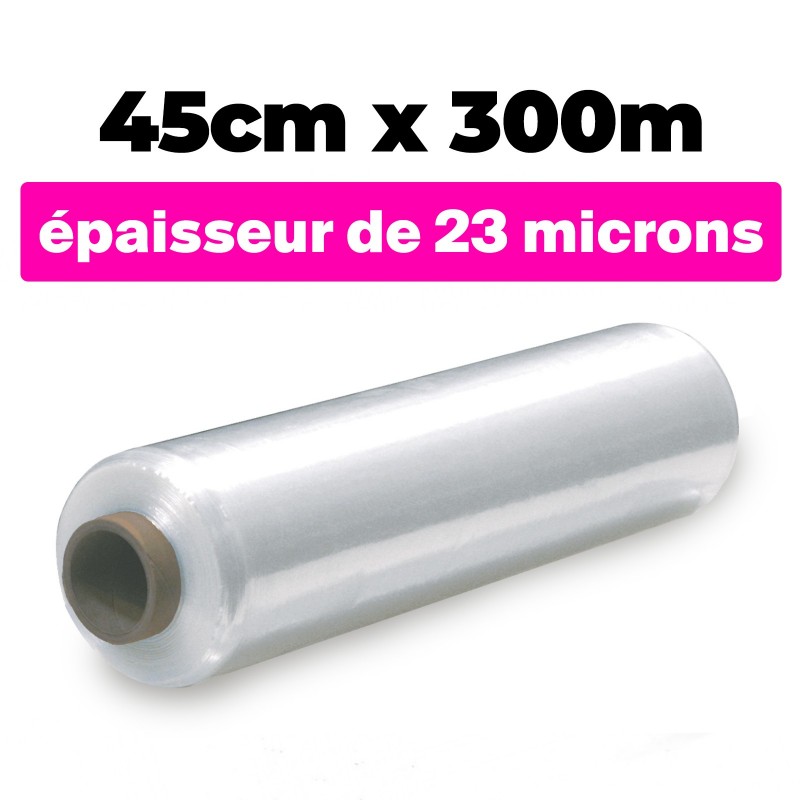 FILM ÉTIRABLE TRANSPARENT 50cmx150m et épaisseur de 23 microns µ