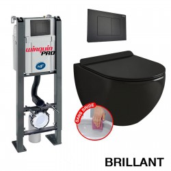 Pack Complet WC Suspendu Bati Autoportant + Cuvette + Plaque Chromé modele CHRONO  