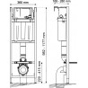Pack Complet WC Sans Bride Bati INITIO + Cuvette + Plaque Chromée modele DESIGN