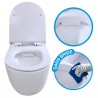 Pack Complet WC Sans Bride Bati INITIO + Cuvette + Plaque Chromée modele DESIGN