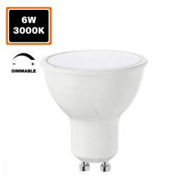 Bombilla LED regulables GU10 6W 3000K blanco cálido