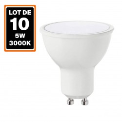 10 bombillas LED GU10 5W 3000K blanco cálido