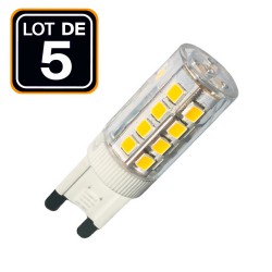 5 Bombillas LED G9 SMD 4.5W blanc froid 6000K