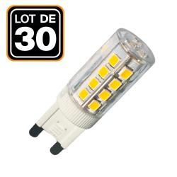 30 Ampoules G9 LED SMD 4.5W blanc froid 6000K Haute Luminosité