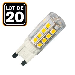 20 Bombillas LED G9 SMD 4.5W blanc froid 6000K