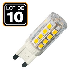 10 Ampoules G9 LED SMD 4.5W blanc froid 6000K Haute Luminosité
