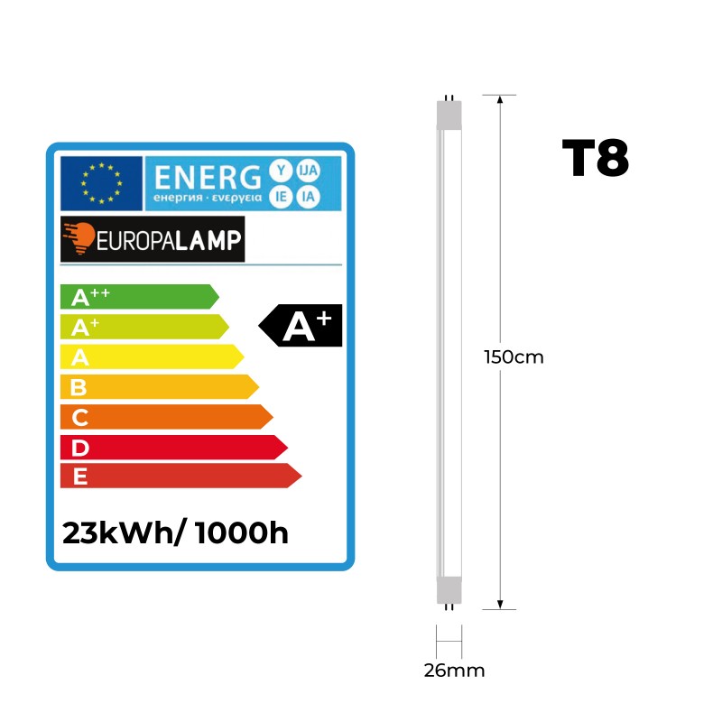 Tubo de neón LED T8 18W blanco neutral 4500 k 120cm