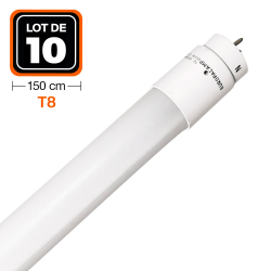 10 Tubes Neon LED 25W 150cm T8 Blanc Froid 6000k Gamme Pro