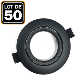 50 Collerette orientable noir matt, Support spot LED...