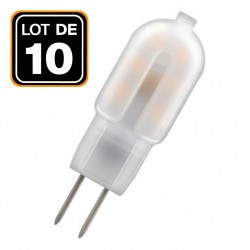 10 Ampoules LED G4 2W 12V Blanc Chaud 3000k Haute Luminosité