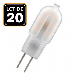 20 Ampoules LED G4 2W 12V Blanc Chaud 3000k Haute Luminosité