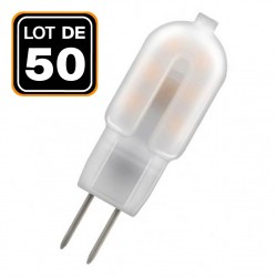 50 Ampoules LED G4 2W 12V Blanc Chaud 3000k Haute Luminosité