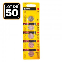 50 Piles Bouton CR2016 3V 75mAh Lithium Kodak