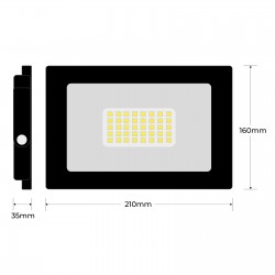 Proyector 50W negro Ipad 6000K LED de alta luminosidad