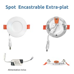 Spot LED Encastrable Extra-Plat 3W - Blanc Froid 6000K