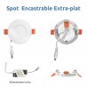 5 Spots LED Encastrables Extra-Plats 3W - Blanc Neutre 4500K