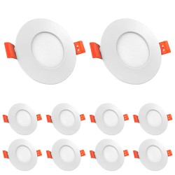 10 Spots LED Encastrables Extra-Plats 3W - Blanc Froid 6000K