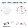5 Spots LED Encastrables Extra-Plats 6W - Blanc Neutre 4500K