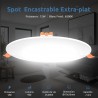 5 Spots LED Encastrables Extra-Plats 12W - Blanc Froid 6000K
