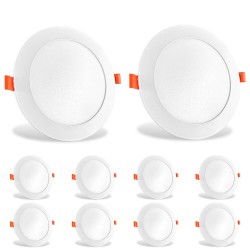 10 Spots LED Encastrables Extra-Plats 15W - Blanc Chaud 3000K