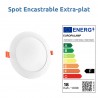 5 Spots LED Encastrables Extra-Plats 18W - Blanc Froid 6000K