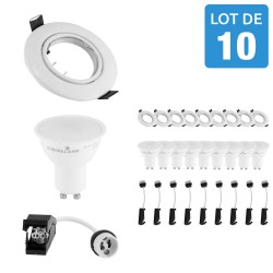 10 Focos LED Blancos, empotrables y direccionables con GU10...