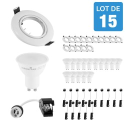 Lotto di 15 punti LED 5W incorporato e regolabile completo...