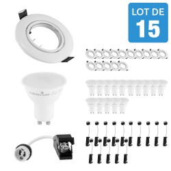 15 Focos LED Blancos, empotrables y direccionables con GU10...