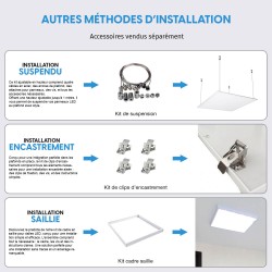 2 Dalles  LED 600x600 - 40W Blanc Neutre 4000K