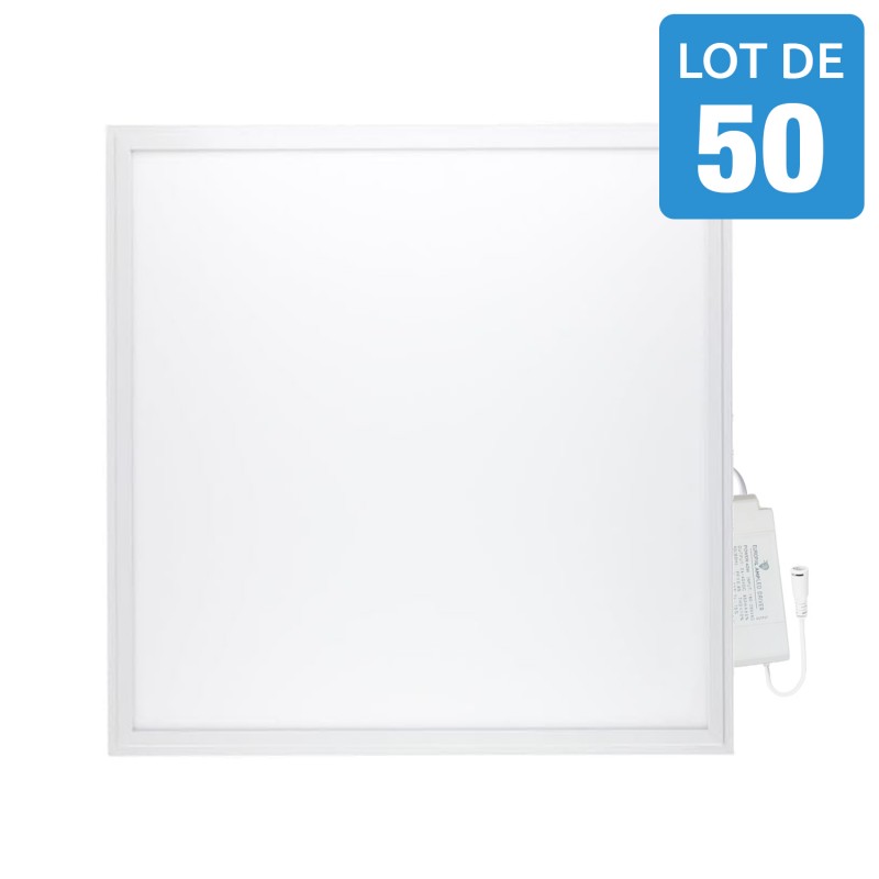 50 Dalles LED 600x600 - Luminosité 3600 lm | Blanc chaud 3000K