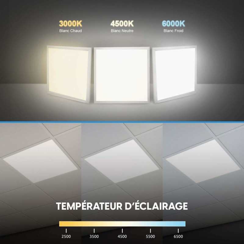 2 Dalles LED PREMIUM 600x600 - Luminosité 4000 lm | Blanc Neutre 4000K