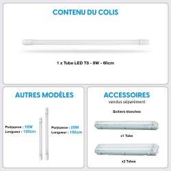 Tube LED T8 - 60cm - 9W - Blanc Neutre 4500K